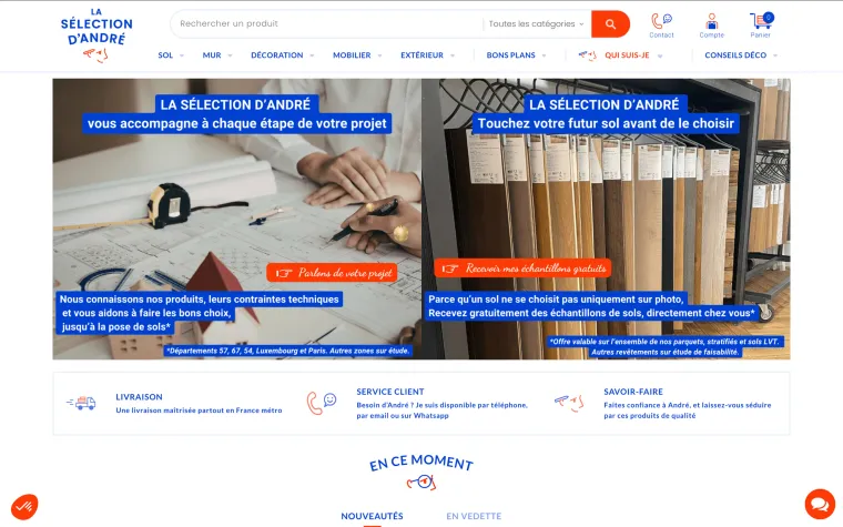 Aperçu du projet PrestaShop réalisé pour La Sélection d'André