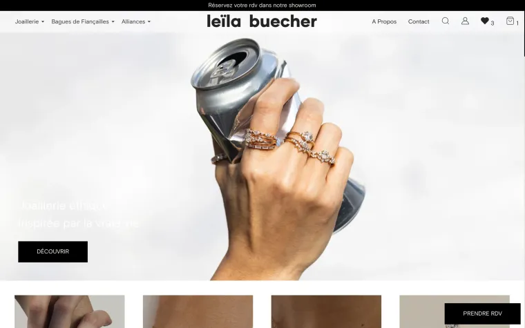 Aperçu du projet PrestaShop réalisé pour Leila Buecher